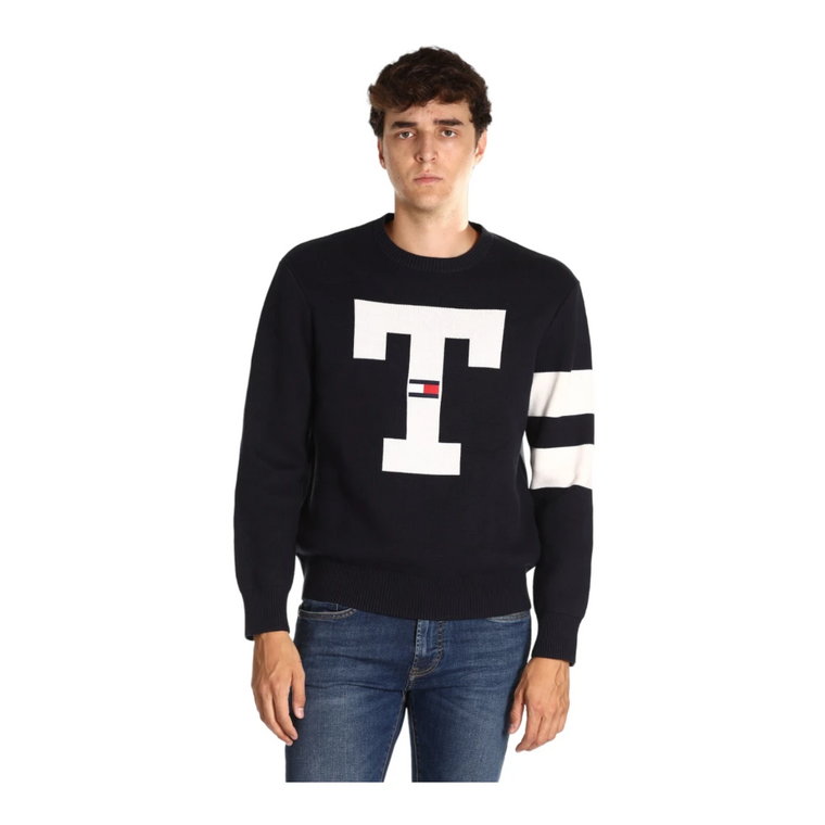 Swetry z kontrastowymi rękawami i logo Tommy Hilfiger