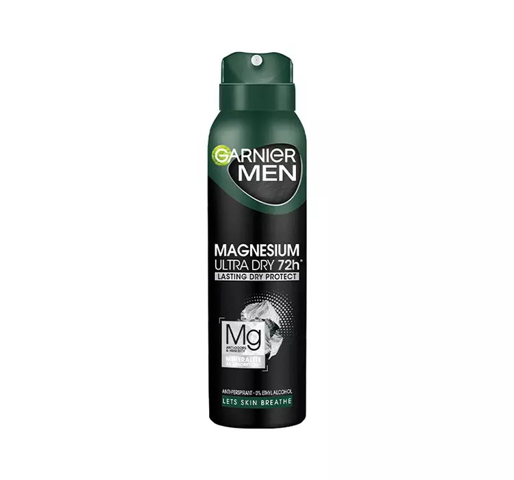 GARNIER MEN MAGNESIUM ULTRA DRY 72H ANTYPERSPIRANT W SPRAYU DLA MĘŻCZYZN 150ML