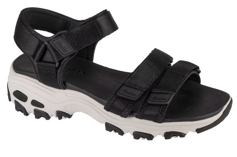 Skechers D'Lites - Fresh Catch 31514-BLK, Damskie, Czarne, sandały, tkanina, rozmiar: 36