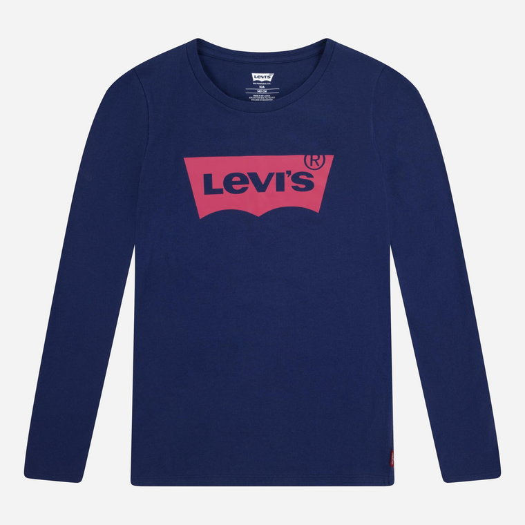 Longsleeve dziewczęcy Levi's Lvg L/S Batwing Tee 4EA643-B9G 164 cm Niebieski (3666643037536). Bluzki z długim rękawem dziewczęce