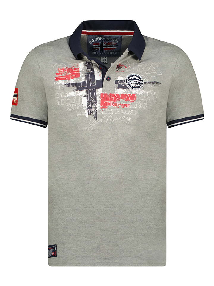 Geographical Norway Koszulka polo w kolorze szarym