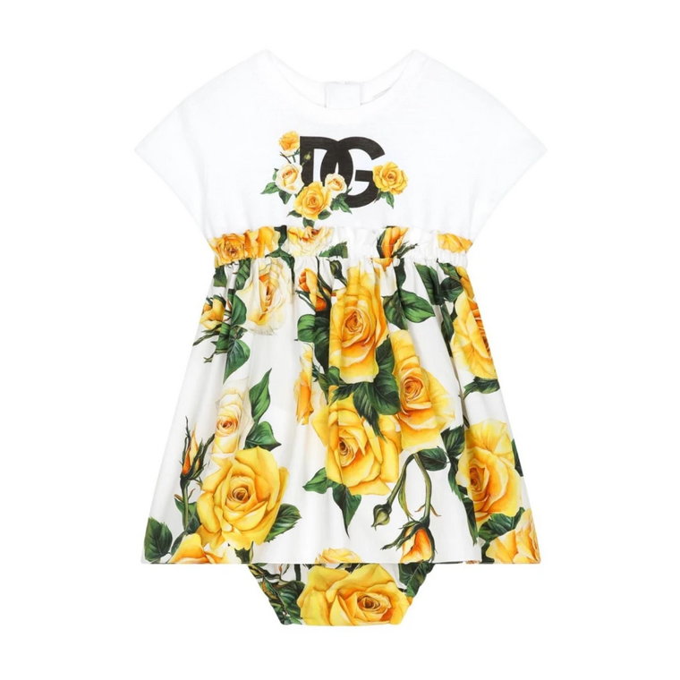 Logo Print Rose Sukienka Dolce & Gabbana