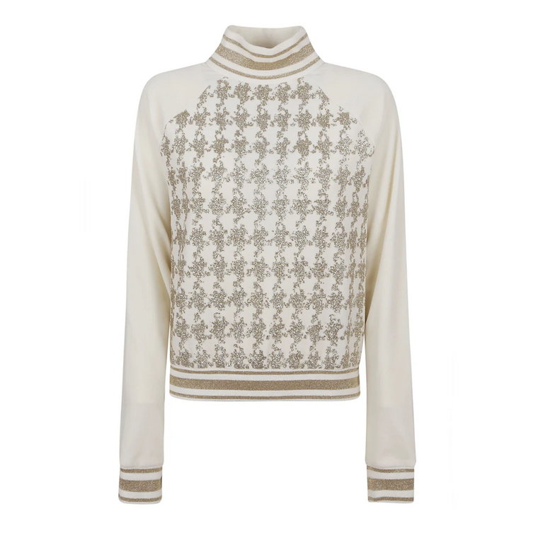 Luksusowy Houndstooth Velvet Pullover Balmain