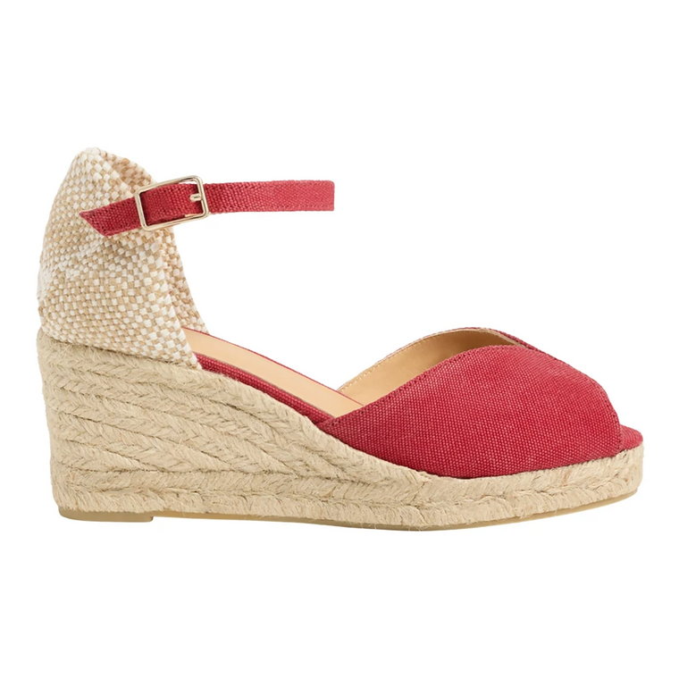 Bianca espadryle z mytej bawełny z wiązaniem i obcasem 7 cm. Castañer