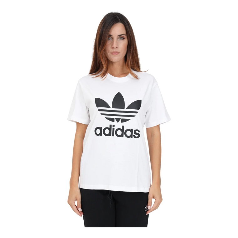 Biała koszulka z logo Trifoglio Adidas Originals