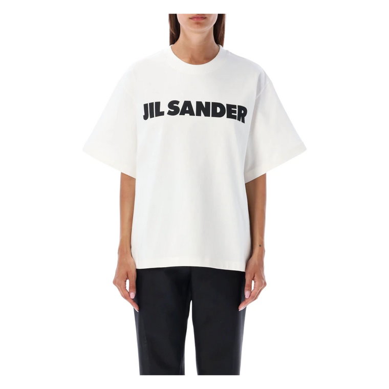 Wygodna, Oversize'owa Koszulka z Napisem JIL Sander Jil Sander