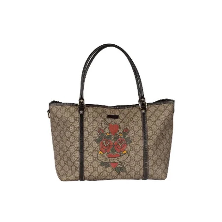 Gucci Monogram Canvas Tattoo Heart Tote Bag Gucci Vintage