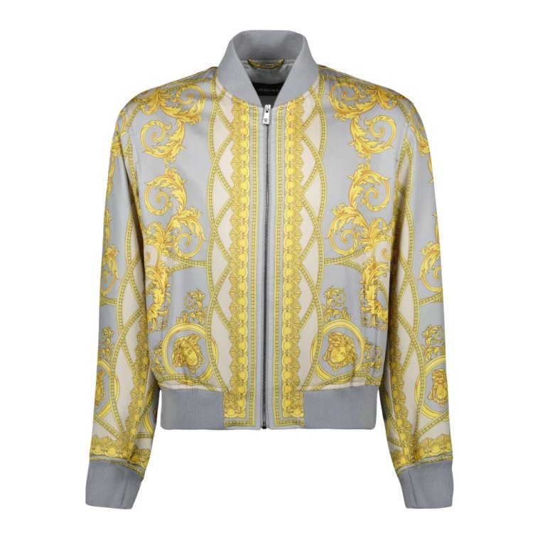 Niebieska Kurtka Bomber Coupe Bogów Versace