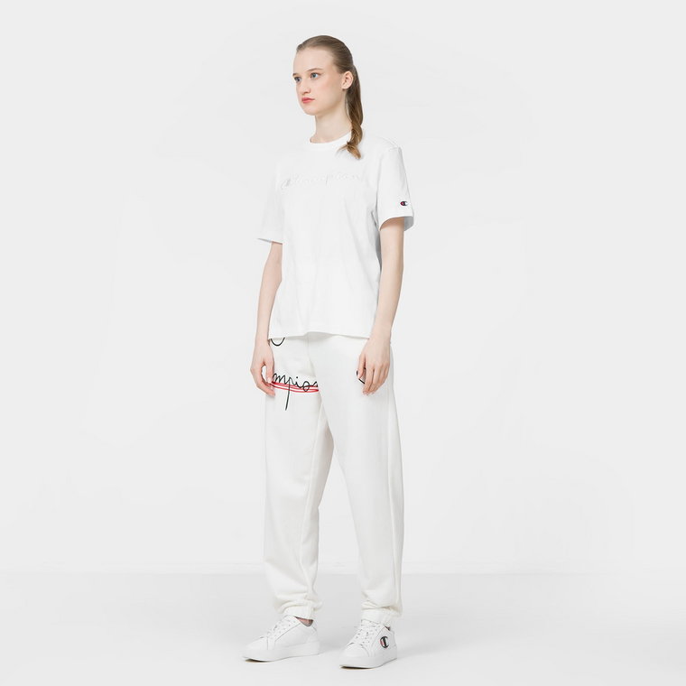 Damskie spodnie dresowe CHAMPION Elastic Cuff Pants - kremowe