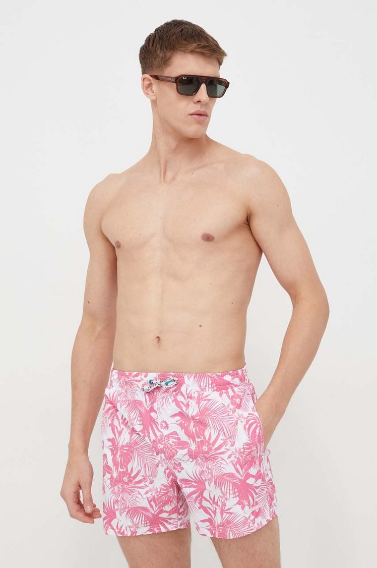 Pepe Jeans szorty kąpielowe HIBISCUS SWIMSHORT kolor różowy PMB10390