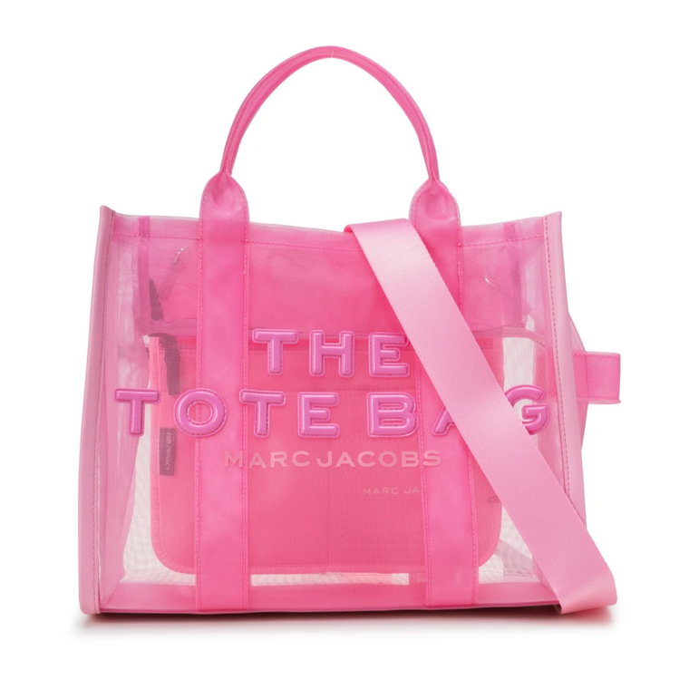 Różowa torba tote z siatkowymi panelami Marc Jacobs