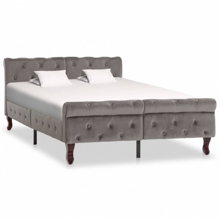 Rama łóżka, szara, tapicerowana aksamitem, 120 x 200 cm kod: V-288559