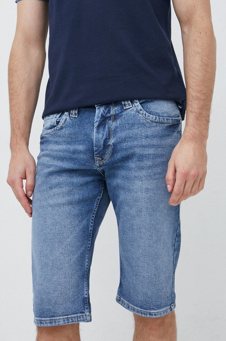 Pepe Jeans szorty jeansowe Cash męskie kolor niebieski