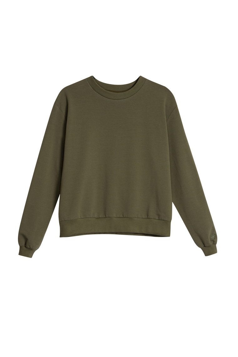 Prosta bluza z mikromodalu : Kolor - Khaki, Rozmiar - 40