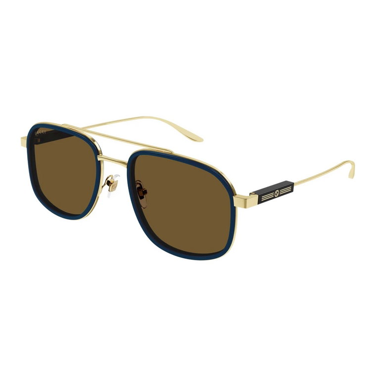 Złote/brązowe okulary przeciwsłoneczne Gg1310S Gucci