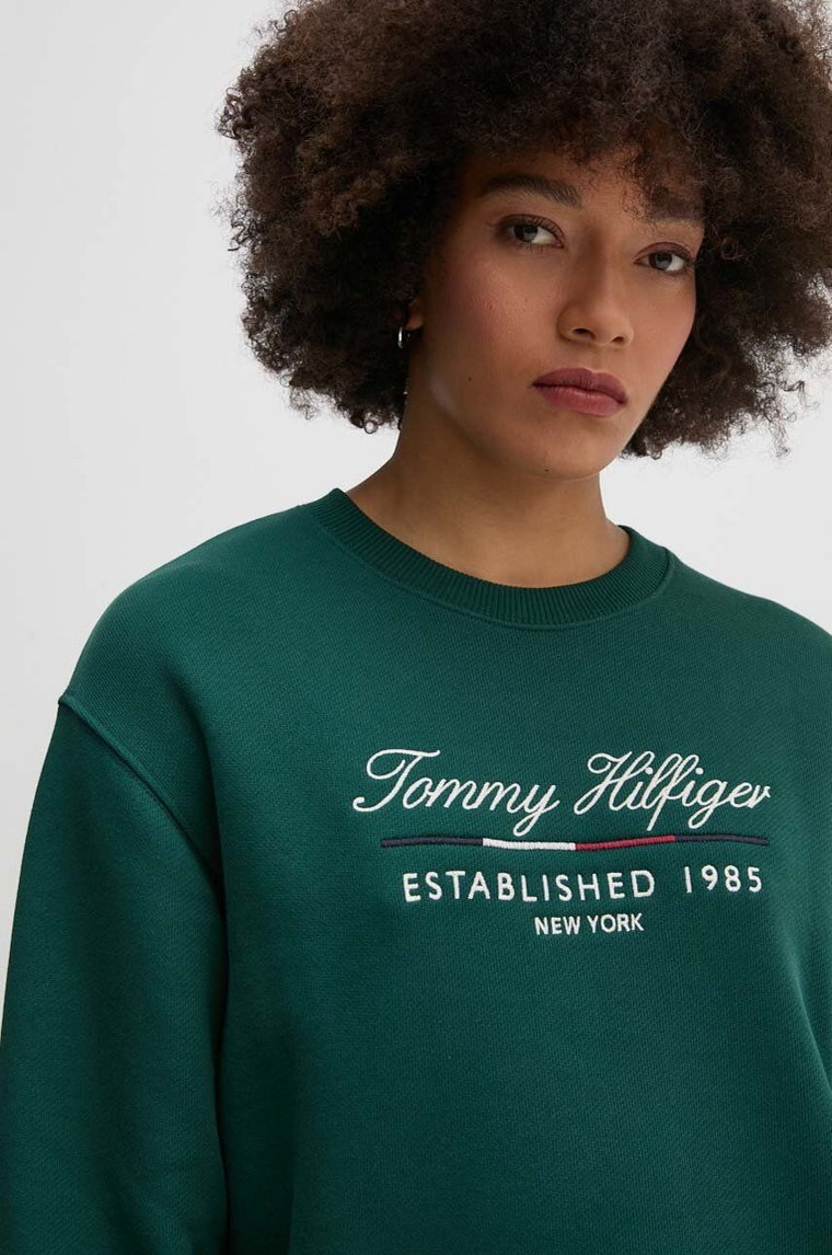 Tommy Hilfiger bluza kolor zielony z aplikacją WW0WW43574