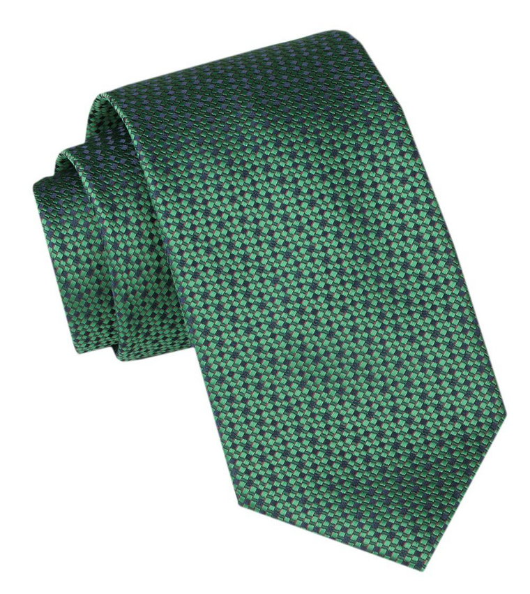 Męski Krawat - Alties - Drobny Wzór, Kolor Zielony
