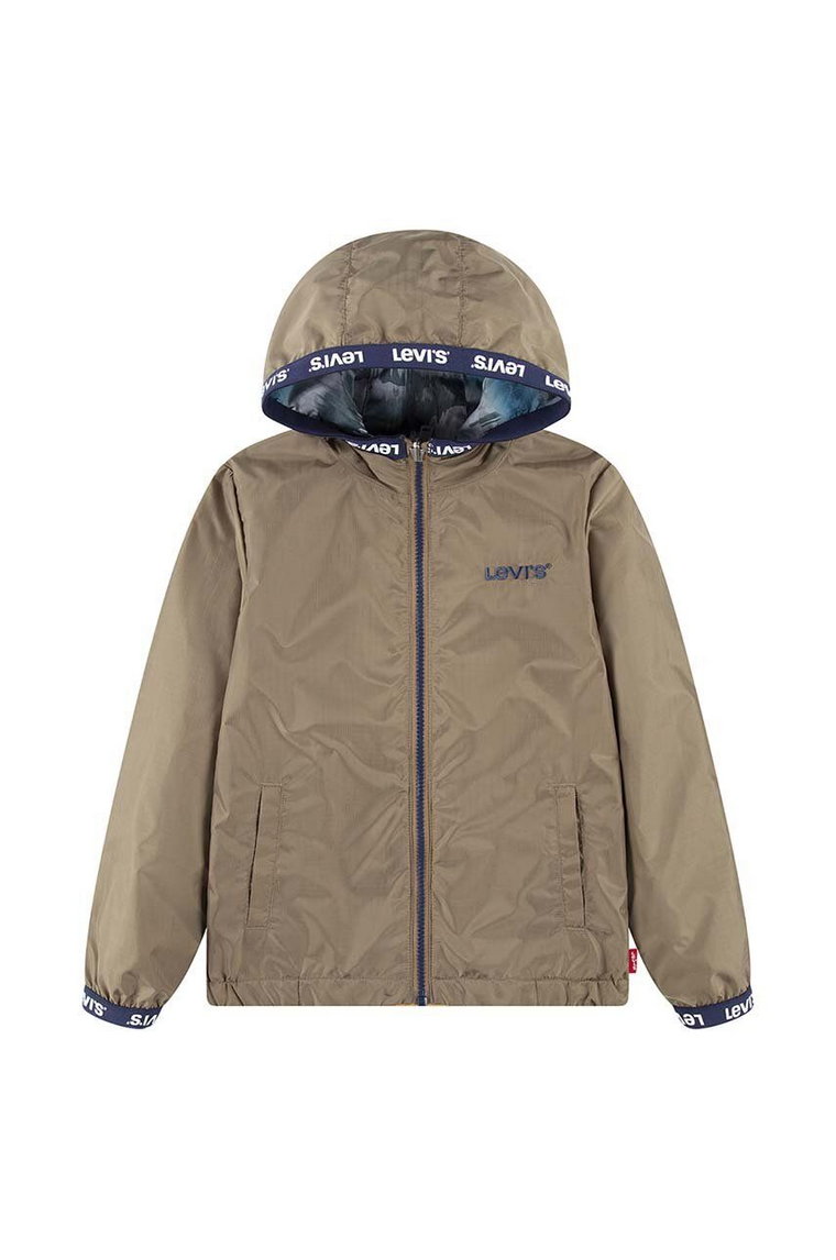 Levi's kurtka dwustronna dziecięca LVB REVERSIBLE BOY'S WIND JKT kolor beżowy