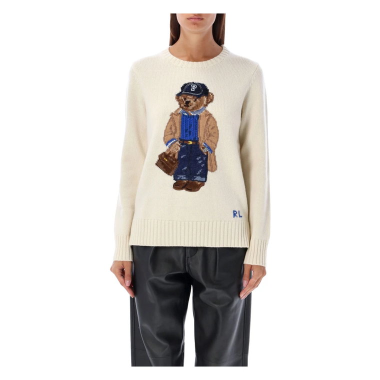 Autentic Cream Odzież Dzianinowa - Sweter Jesienny Niedźwiedź Ralph Lauren