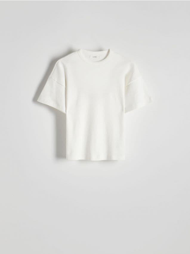 Reserved - T-shirt oversize - biały