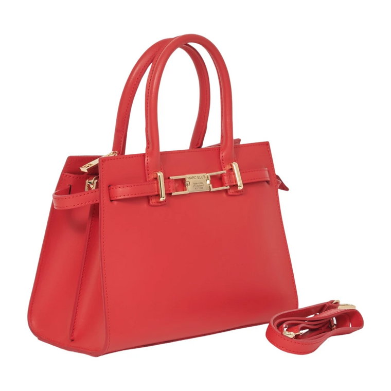 Czerwona Lady Bag z Złotymi Szczegółami Marc Ellis