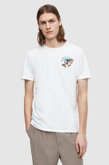 AllSaints t-shirt bawełniany kolor biały z nadrukiem