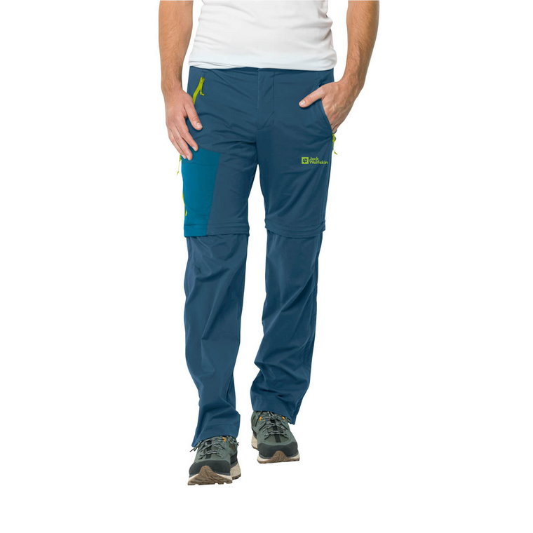 Męskie spodnie softshellowe Jack Wolfskin GLASTAL ZIP AWAY PANTS M dark sea - 48