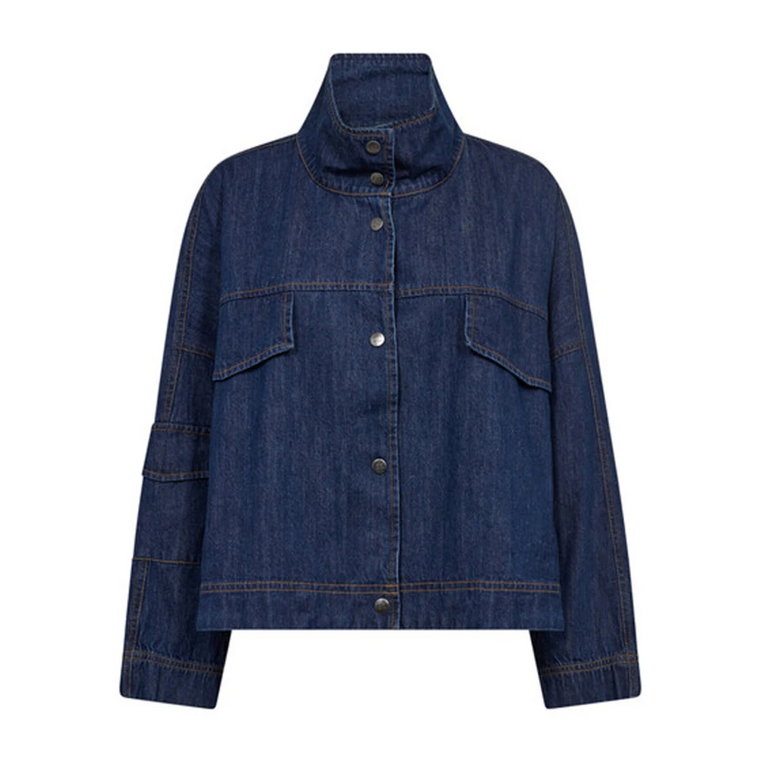 Denim Box Jacket z Klapkami Co'Couture