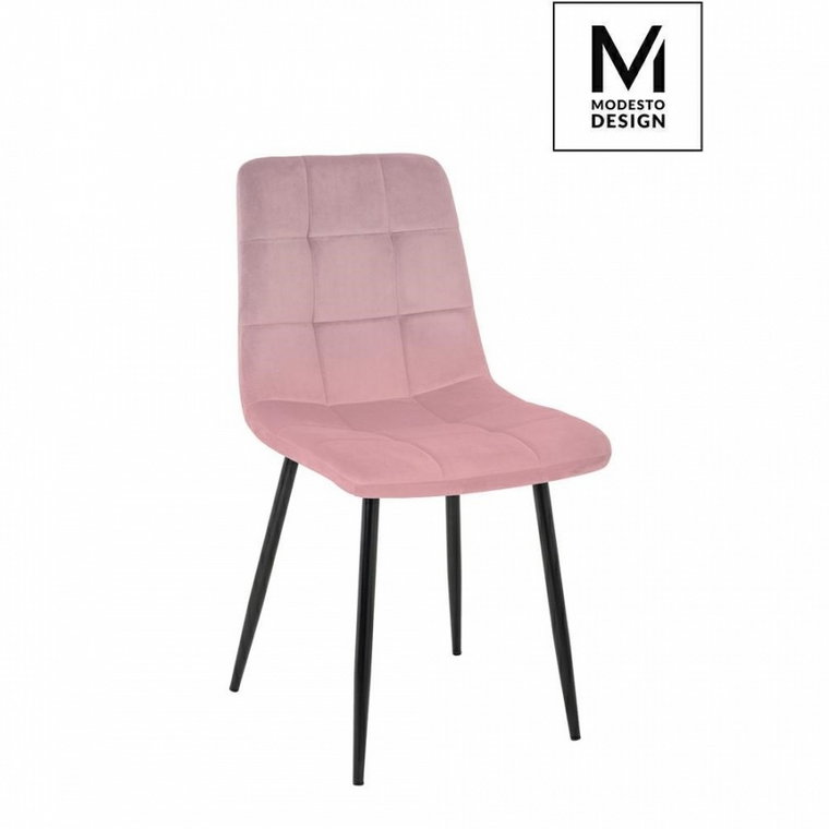 MODESTO krzesło CARLO pudrowy róż - welur, metal kod: J-06.LIGHT.PINK