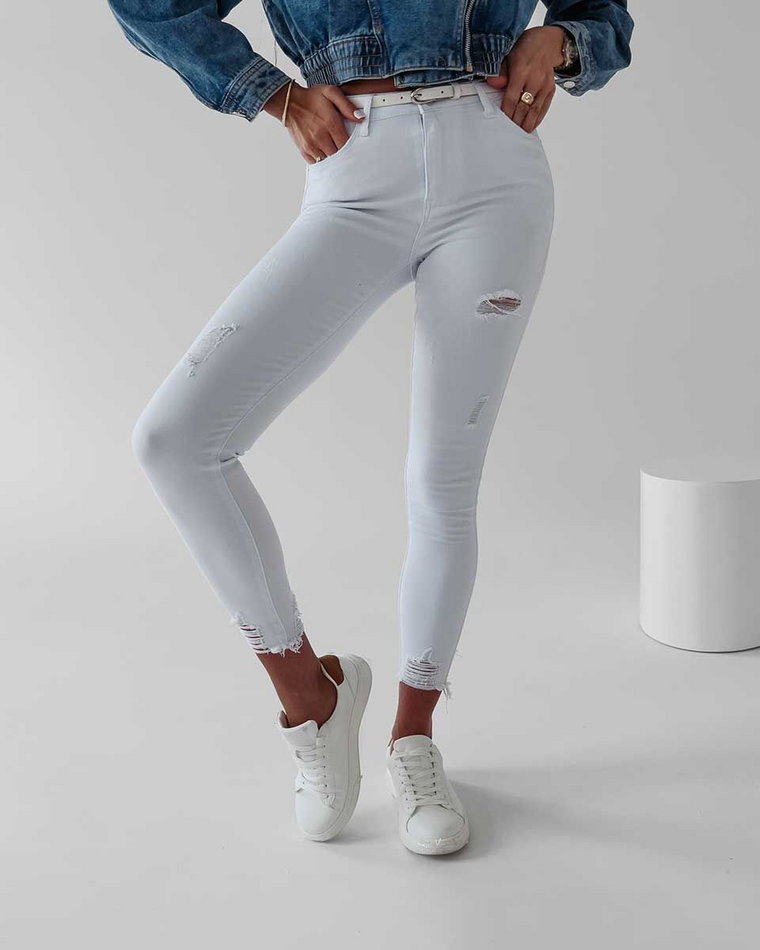 Spodnie jeansowe damskie OLAVOGA BARIA 252 biały M