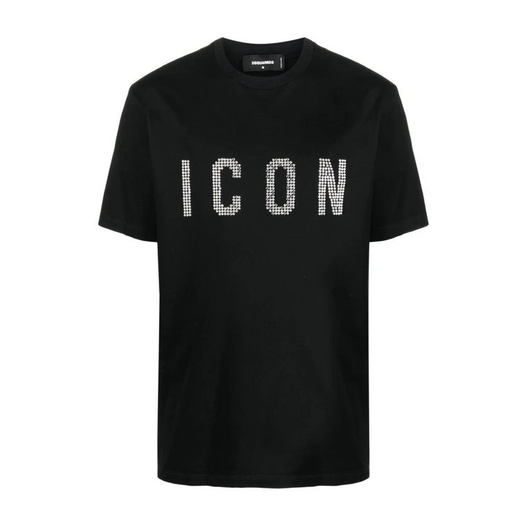 Icon Studded Bawełniany T-Shirt Dsquared2