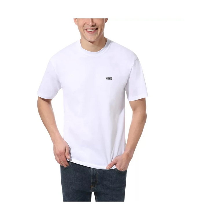 T-shirt z Logo na Lewej Piersi Biały/Czarny Vans