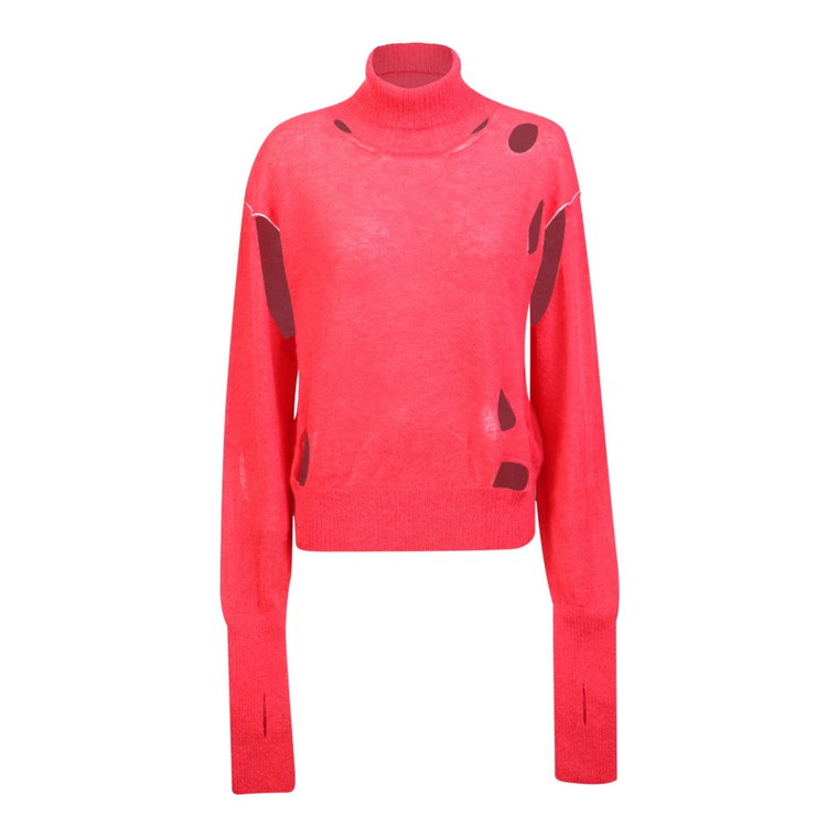 Czerwony Sweter z Wełny Alpaki MM6 Maison Margiela