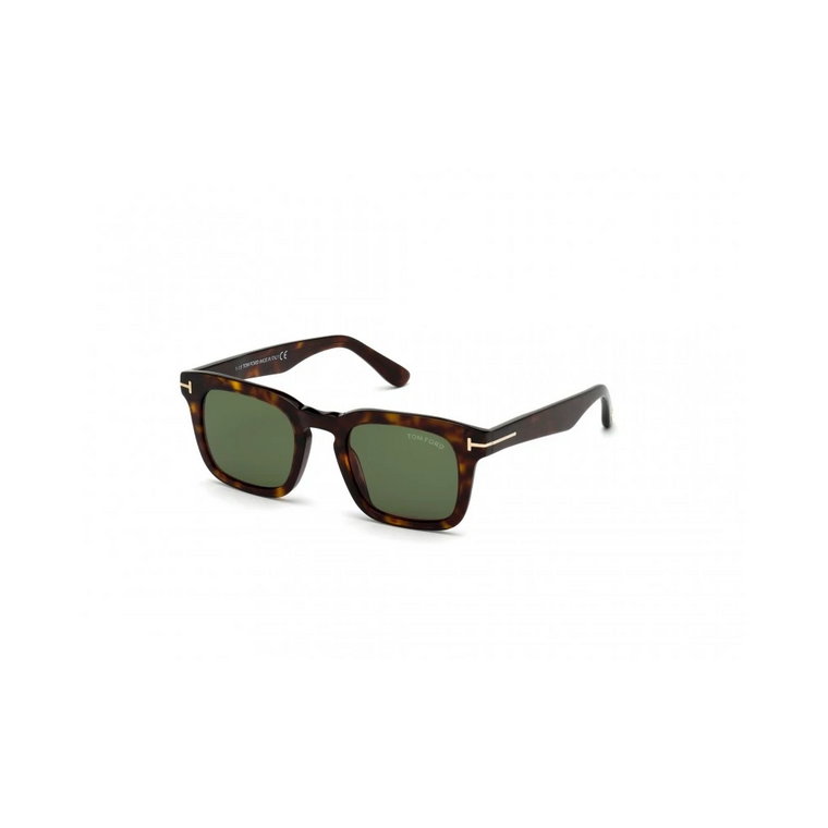 Kwadratowe męskie okulary przeciwsłoneczne w brązowym żółwiu Tom Ford