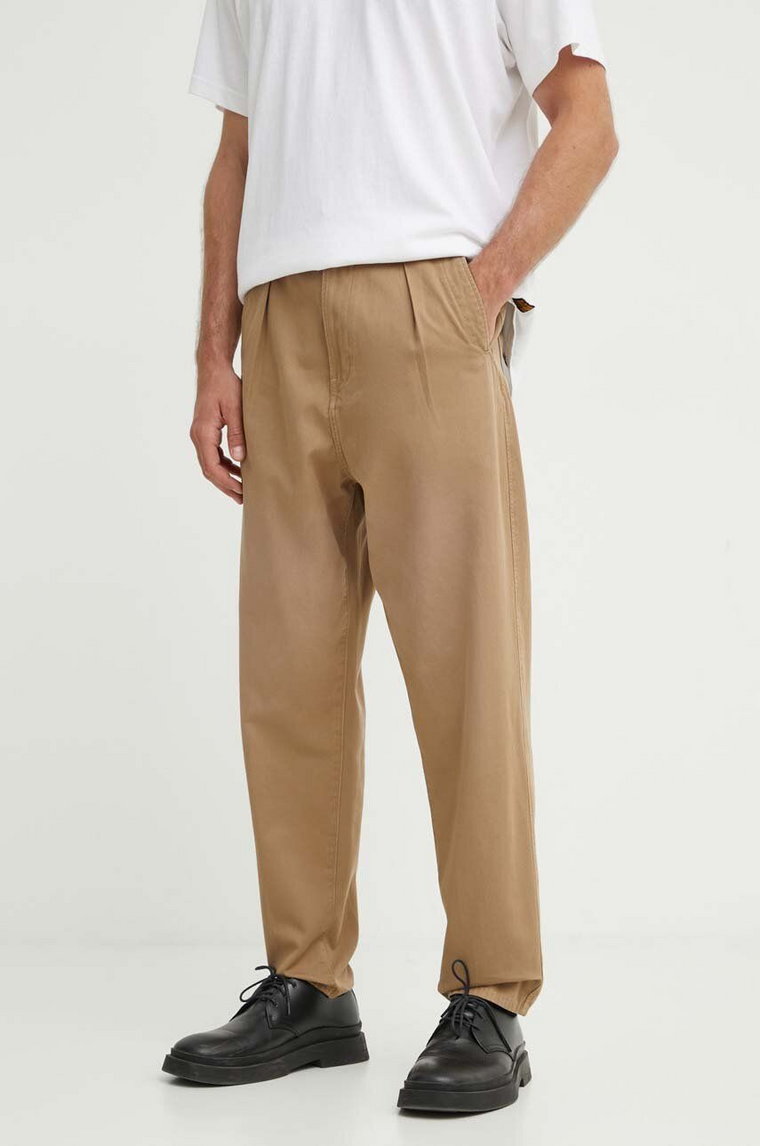 G-Star Raw spodnie bawełniane kolor brązowy proste D24543-C962