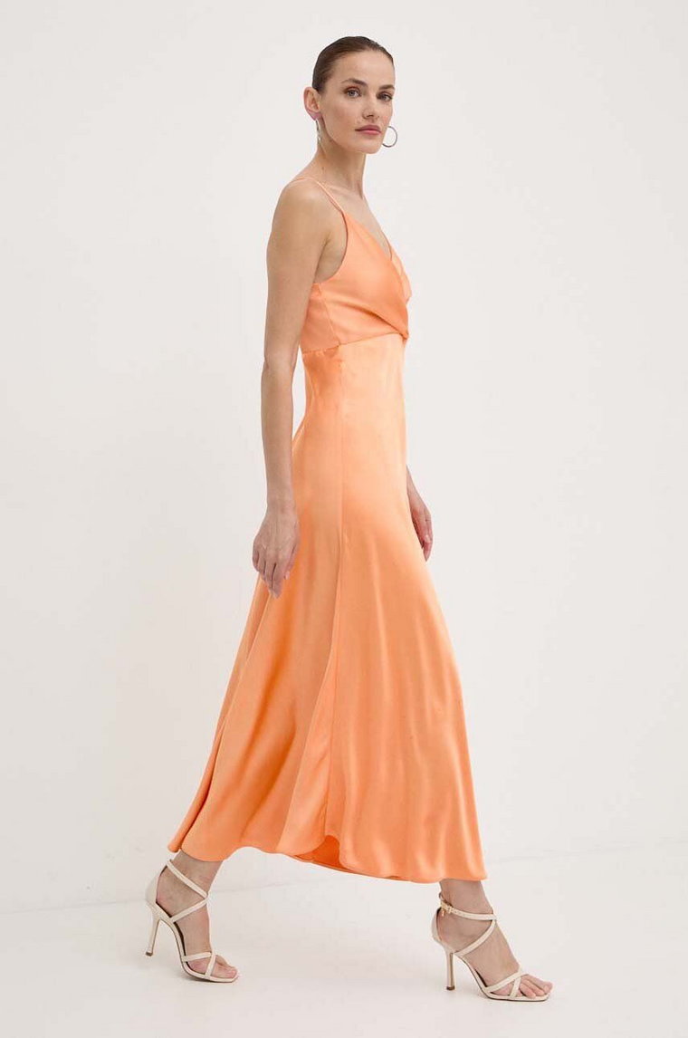 Marella sukienka kolor pomarańczowy maxi rozkloszowana 2413221502200