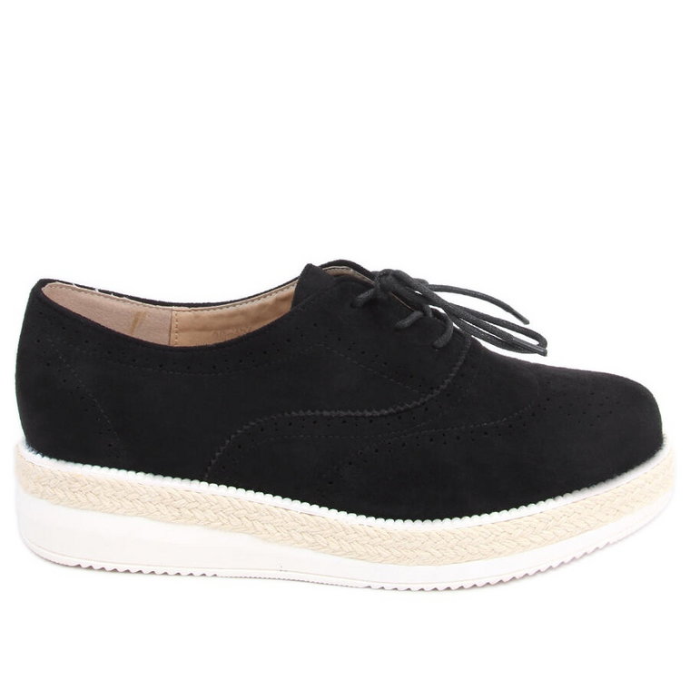 Półbuty damskie espadryle Apia Black czarne