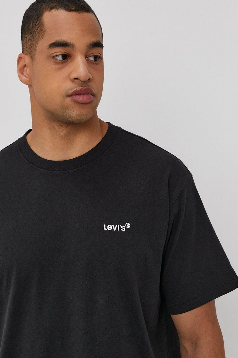 Levi's T-shirt A0637.0001 męski kolor czarny gładki A0637.0001-Blacks