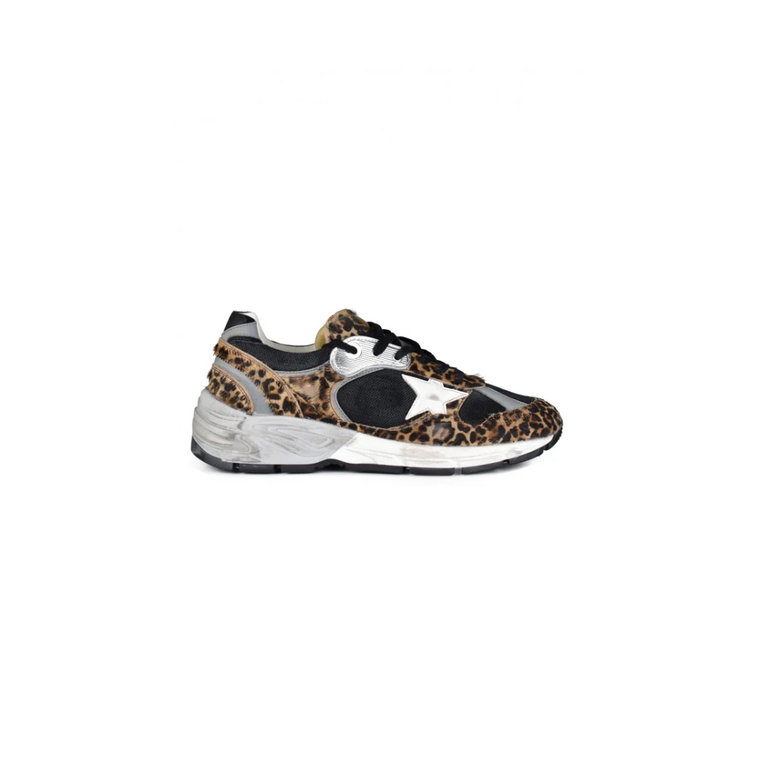 Czarne Leopard Dad-Star Sneakers Golden Goose