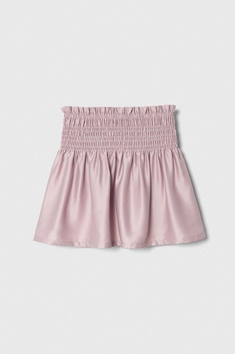 United Colors of Benetton spódnica dziecięca kolor fioletowy mini rozkloszowana