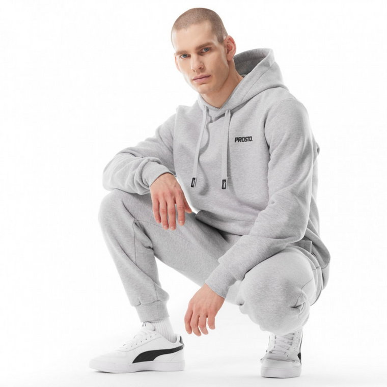 Męska bluza dresowa nierozpinana z kapturem Prosto Hoodie Blitzy - szara