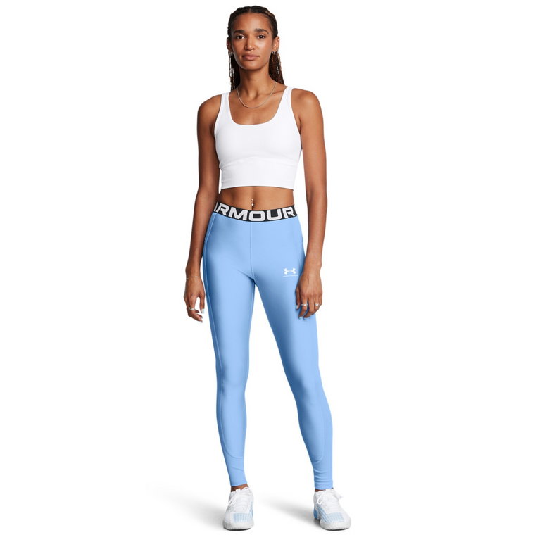 Damskie legginsy treningowe Under Armour Heatgear Rib Legging - niebieskie