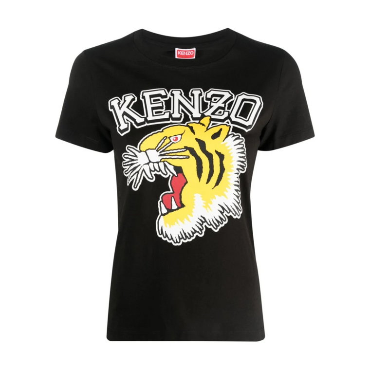 Czarna Koszulka Tiger Varsity z bawełny Kenzo