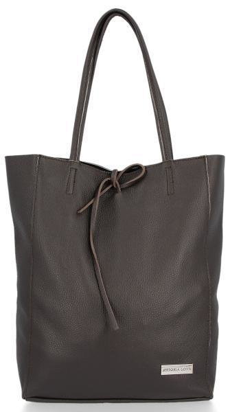 Uniwersalne Torebki Skórzane Shopper Bag firmy Vittoria Gotti Czekolada (kolory)