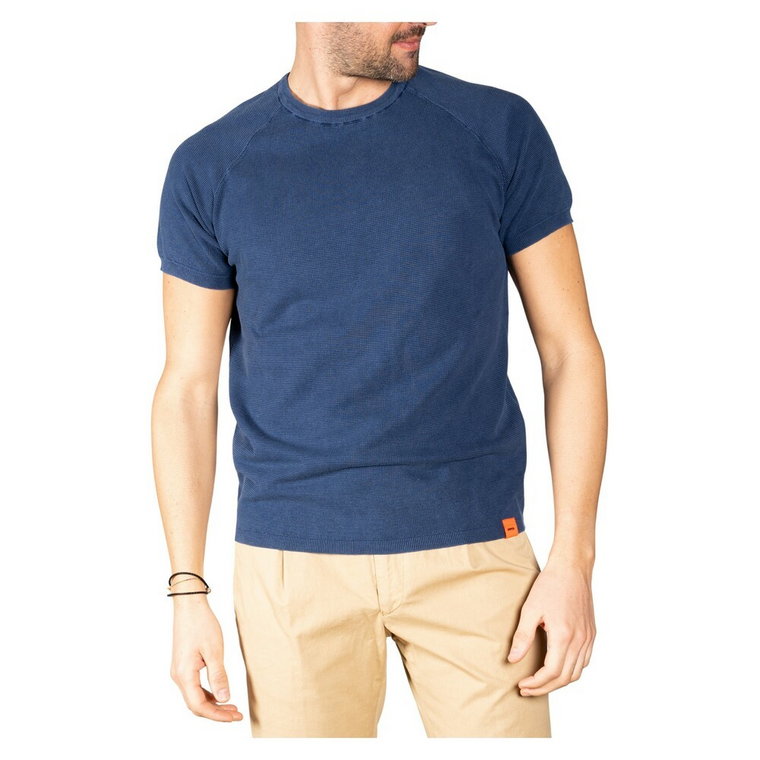 Waffer Point Koszula T-Shirt w kolorze Indigo Aspesi