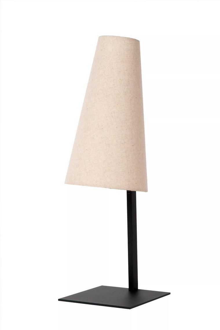 Lampa stołowa czarna beżowa z abażurem 56 cm E27 Gregory Lucide