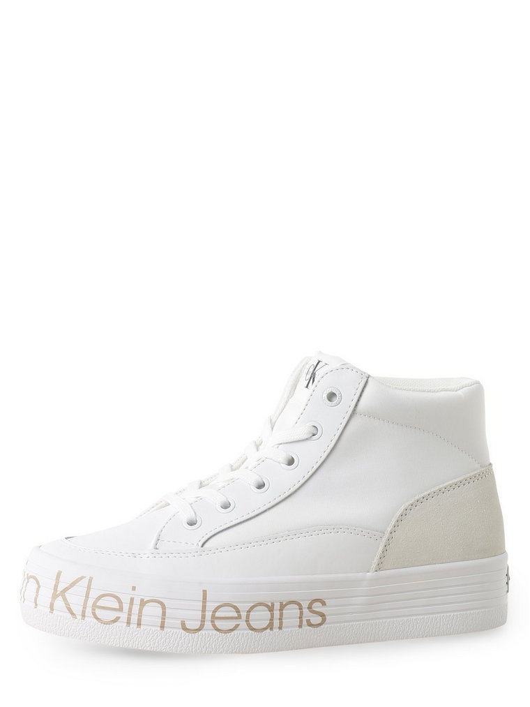 Calvin Klein Jeans - Tenisówki damskie z dodatkiem skóry, biały