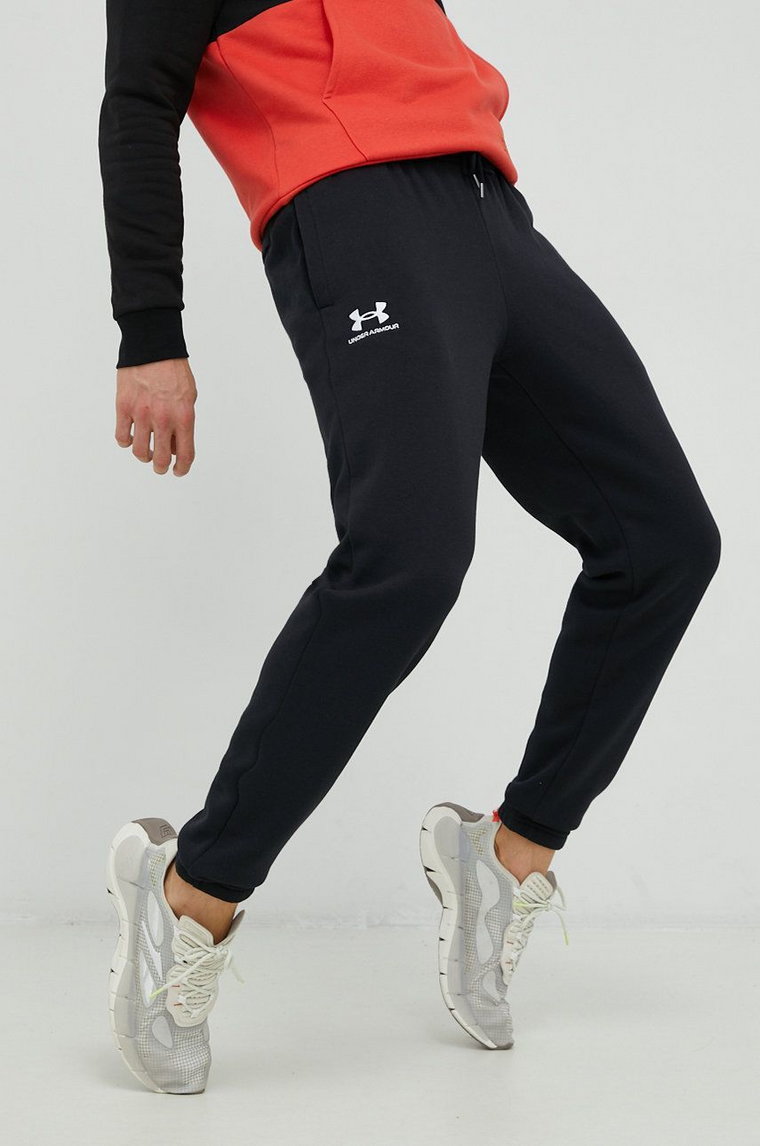 Under Armour spodnie dresowe męskie kolor czarny gładkie 1373882