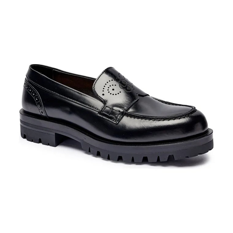 BOSS BLACK Skórzane loafersy