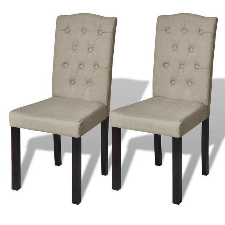 Krzesła do jadalni tapicerowane tkaniną beżowe 2 szt. kod: V-240557